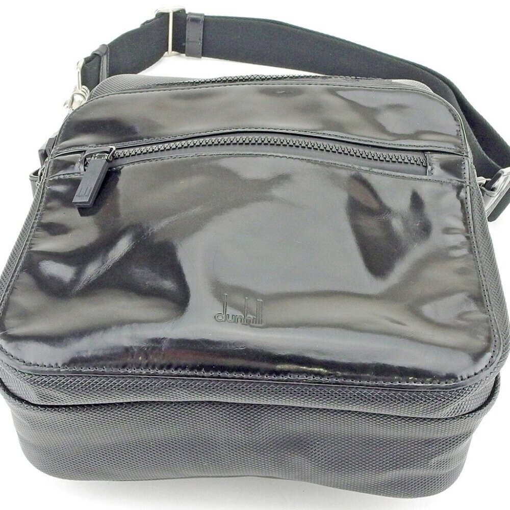 Dunhill Shoulder Bag Black Silver Women Authentic secondhand